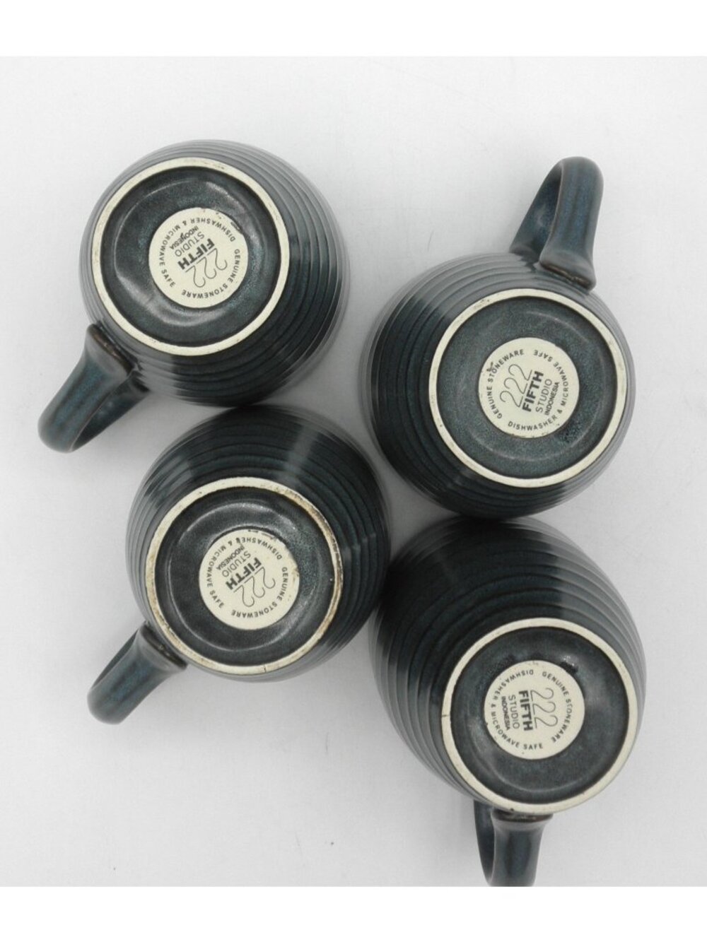 Studio Midnight Blue by 222 Fifth Stoneware Mug Set of 4 Pattern code: 22FSTUMB - Picture 9 of 9